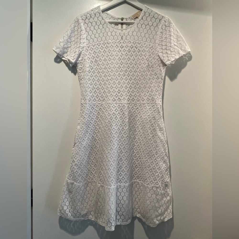 MICHAEL Michael Kors White Eyelet Mini Dress. Size 8. Perfect for Spring!